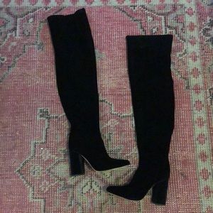 Raye Black Velvet Over the Knee Boot
